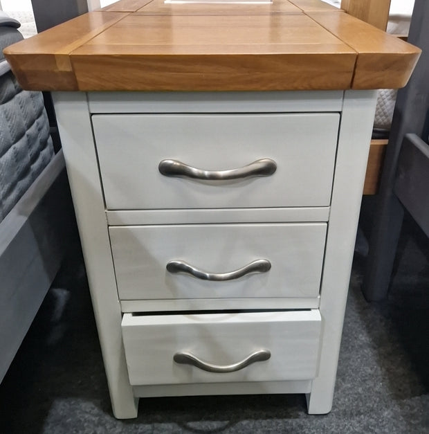 Boston Grey/Oak 3 Drawer Bedside