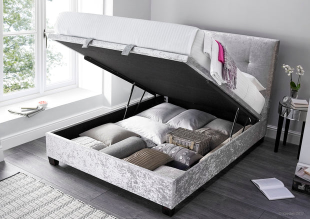 Kaydian Walkworth Ottoman Bed Frame - Crushed Silver ONLY