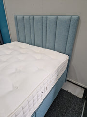 5'0 King Size Wool Origins 8 Non Drawer Firm Edge Divan Set Including Free Floorstanding Headboard