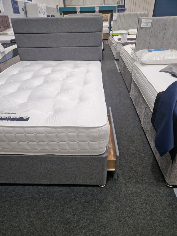 4'6 (Double) PREMIUM ORTHO Mattress Including 2 Drawer Base & Headboard